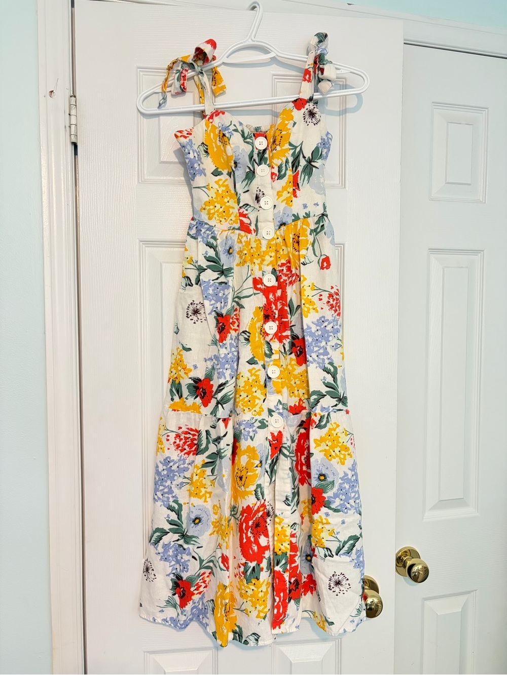 Urban Outfitters Positano Linen Blend Floral Midi Dress - Size XS - Picture 5 of 12